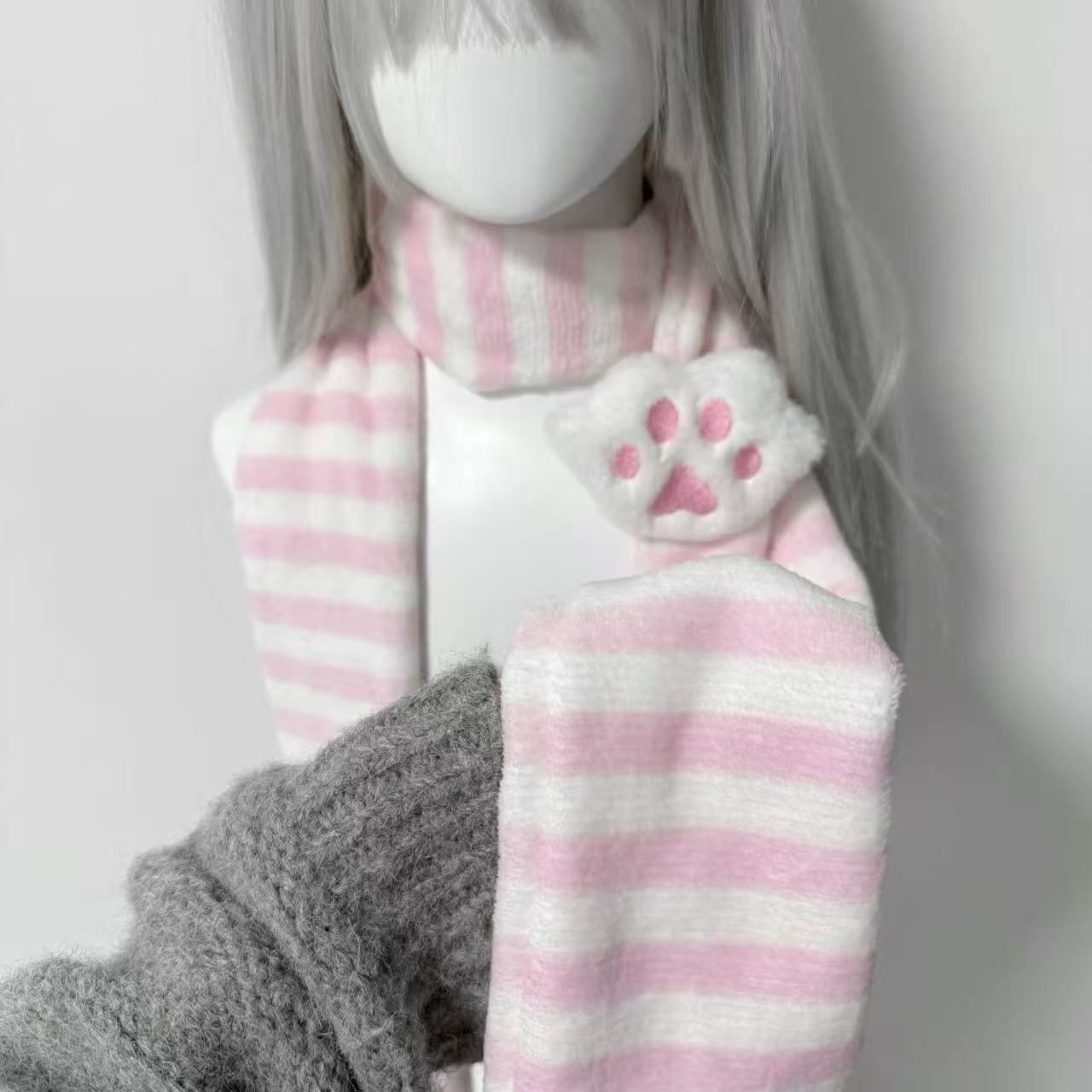 Cat Claw Bark - Bufanda Kawaii con Decoración de Pata
