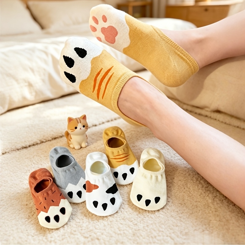Cat Claw Bark - Calcetines invisibles con estampado de pata