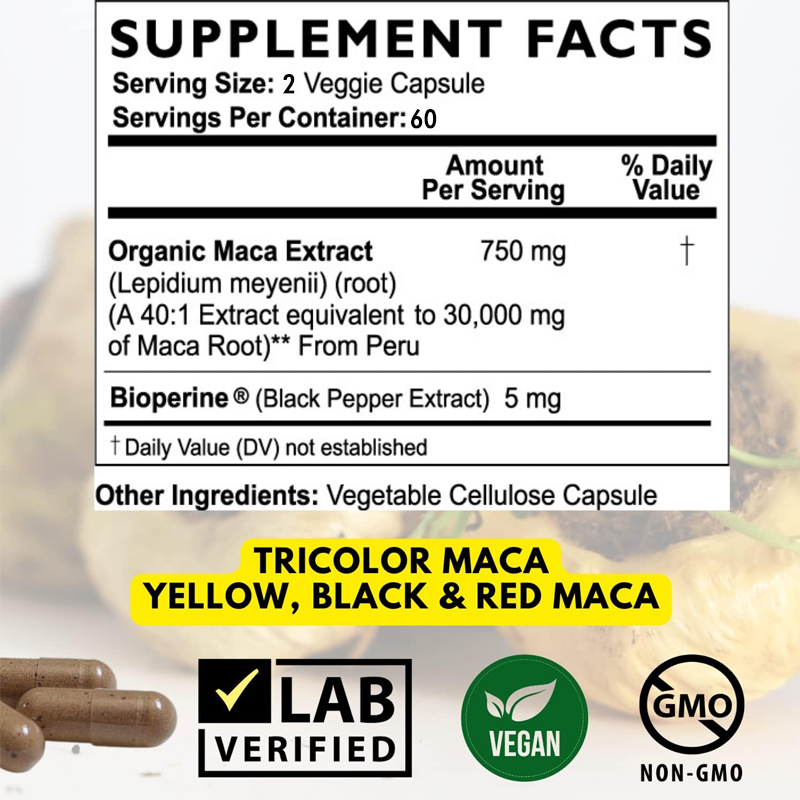Raíz de Maca negra de máxima r - Herbal Queen reseña y precio